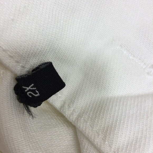 Avec Les Filles Ruffled Puff Sleeve Denim Jean Jacket White 2X NWT - Picture 11 of 13